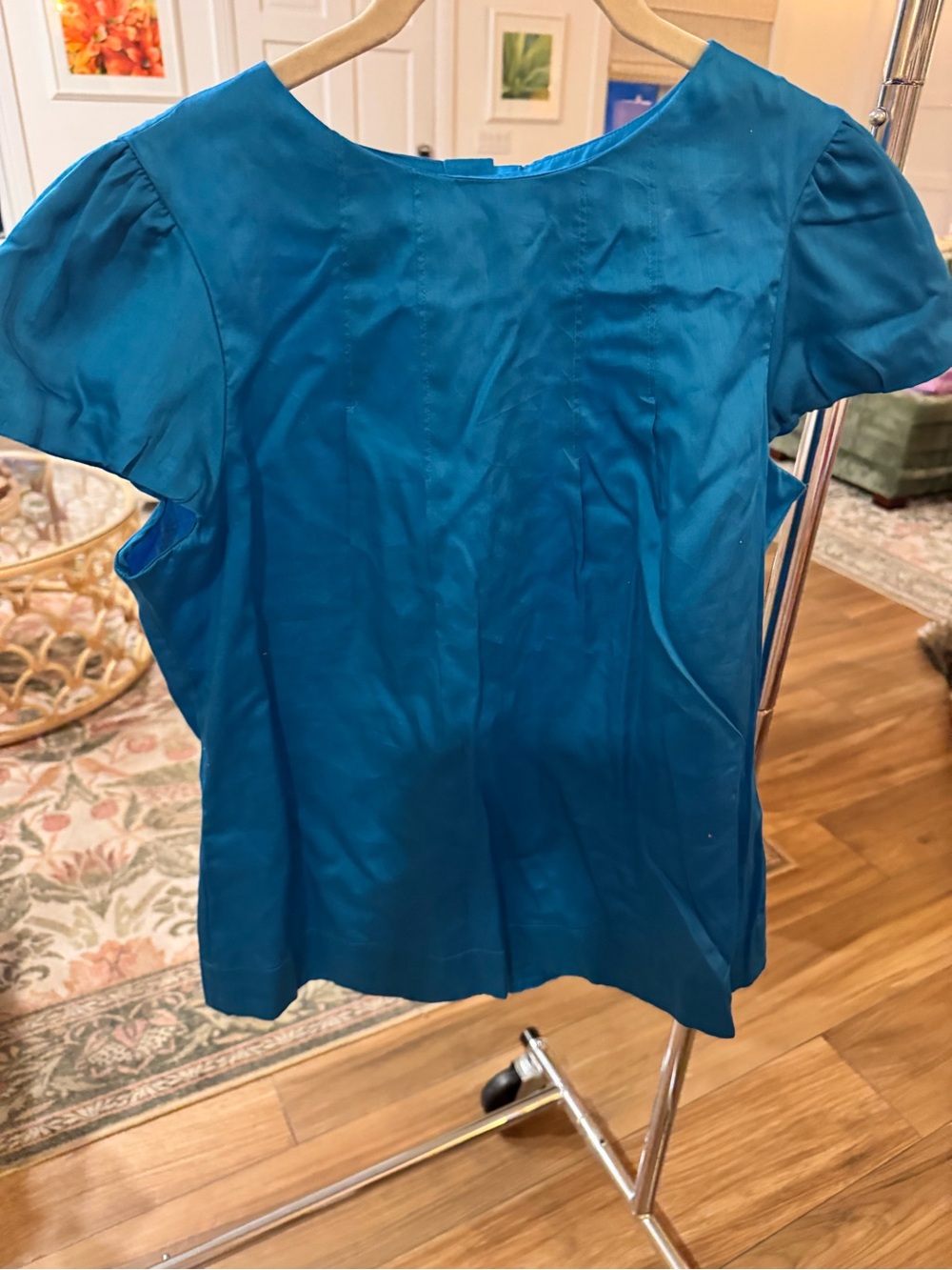 Banana Republic Teal Puff-Sleeve Women's Blouse
